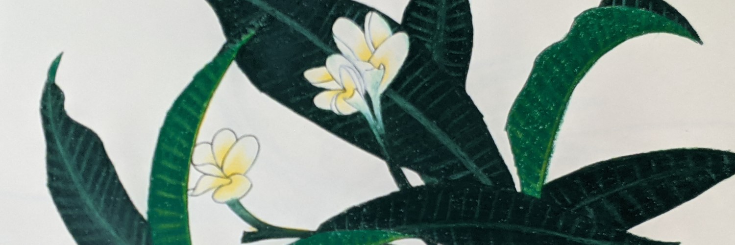 Exotic Bloom - Frangipani (plumeria rubra) - Sandra Burns ART